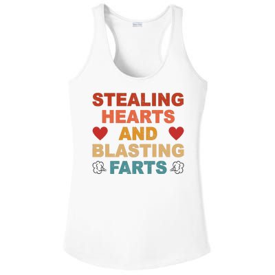 Stealing Hearts And Blasting Farts Funny Valentines Day Ladies PosiCharge Competitor Racerback Tank