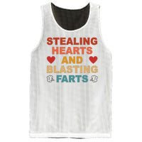 Stealing Hearts And Blasting Farts Funny Valentines Day Mesh Reversible Basketball Jersey Tank