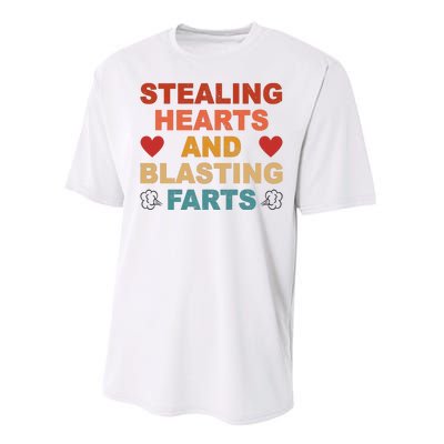 Stealing Hearts And Blasting Farts Funny Valentines Day Performance Sprint T-Shirt