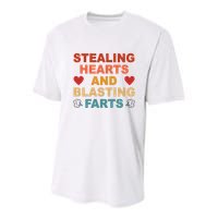 Stealing Hearts And Blasting Farts Funny Valentines Day Youth Performance Sprint T-Shirt