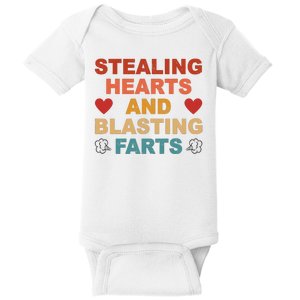 Stealing Hearts And Blasting Farts Funny Valentines Day Baby Bodysuit