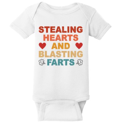Stealing Hearts And Blasting Farts Funny Valentines Day Baby Bodysuit
