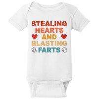 Stealing Hearts And Blasting Farts Funny Valentines Day Baby Bodysuit