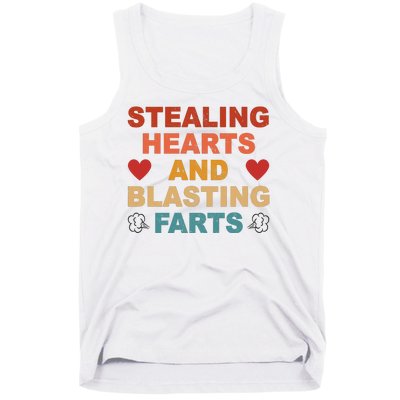 Stealing Hearts And Blasting Farts Funny Valentines Day Tank Top