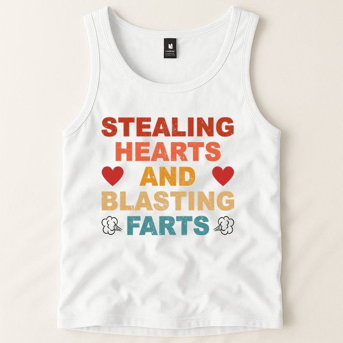 Stealing Hearts And Blasting Farts Funny Valentines Day Tank Top