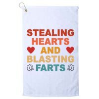 Stealing Hearts And Blasting Farts Funny Valentines Day Golf Towel