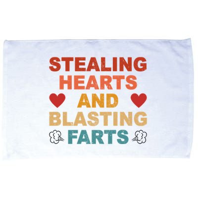 Stealing Hearts And Blasting Farts Funny Valentines Day Microfiber Hand Towel