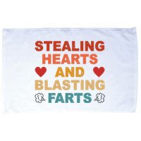 Stealing Hearts And Blasting Farts Funny Valentines Day Microfiber Hand Towel