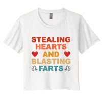 Stealing Hearts And Blasting Farts Funny Valentines Day Crop Top