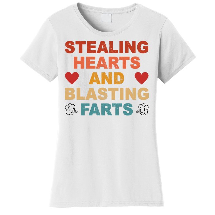 Stealing Hearts And Blasting Farts Funny Valentines Day Women's T-Shirt