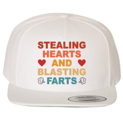 Stealing Hearts And Blasting Farts Funny Valentines Day Wool Snapback Cap