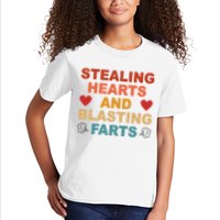 Stealing Hearts And Blasting Farts Funny Valentines Day Kids T-Shirt