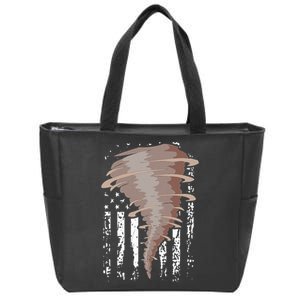 Storm Hunter American Flag Storm Chaser Tornado Gift Zip Tote Bag