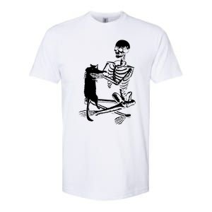 Skeleton Holding A Cagift Lazy Halloween Costume Skull Cool Gift Softstyle CVC T-Shirt