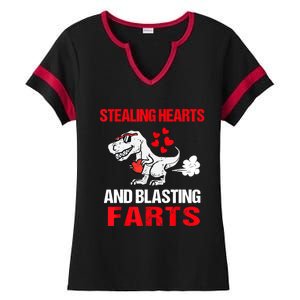 Stealing Hearts And Blasting Farts T Rex Ladies Halftime Notch Neck Tee