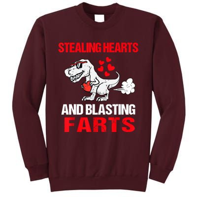 Stealing Hearts And Blasting Farts T Rex Tall Sweatshirt