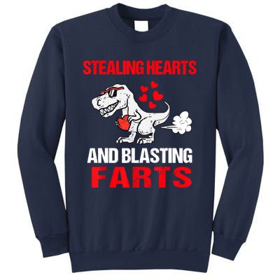 Stealing Hearts And Blasting Farts T Rex Sweatshirt