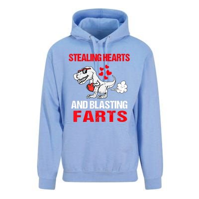 Stealing Hearts And Blasting Farts T Rex Unisex Surf Hoodie