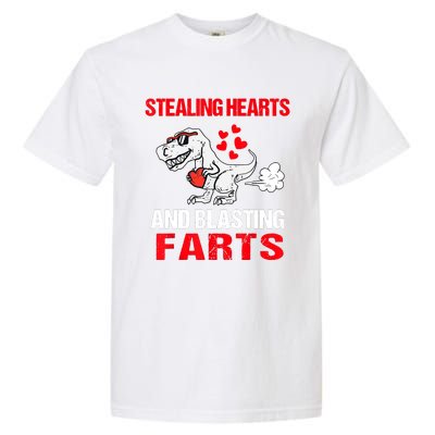 Stealing Hearts And Blasting Farts T Rex Garment-Dyed Heavyweight T-Shirt