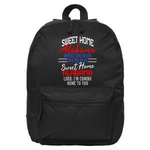 Sweet Home Alabama 16 in Basic Backpack