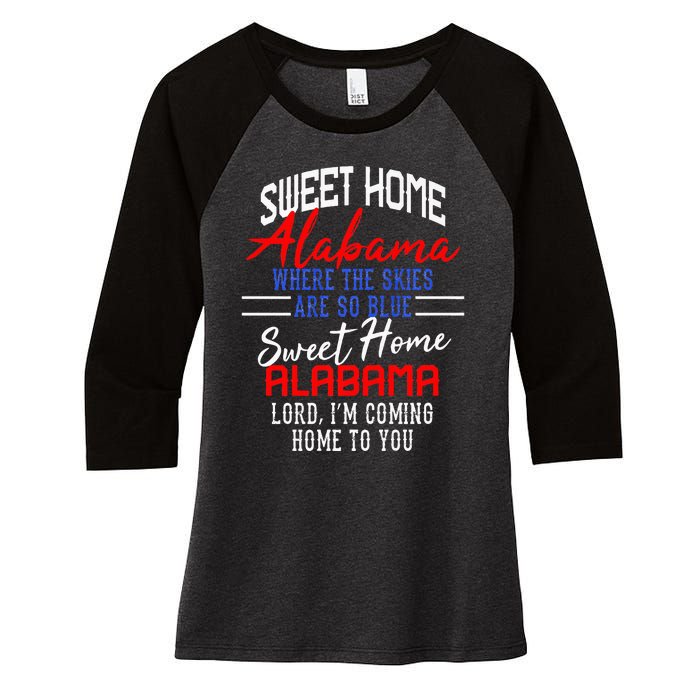 Sweet Home Alabama Women's Tri-Blend 3/4-Sleeve Raglan Shirt