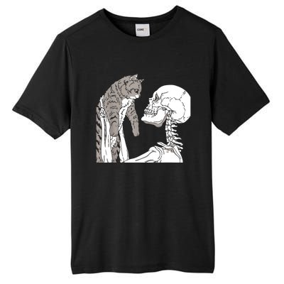 Skeleton Holding A Cat Shirt Lazy Halloween Costume Skull Tall Fusion ChromaSoft Performance T-Shirt