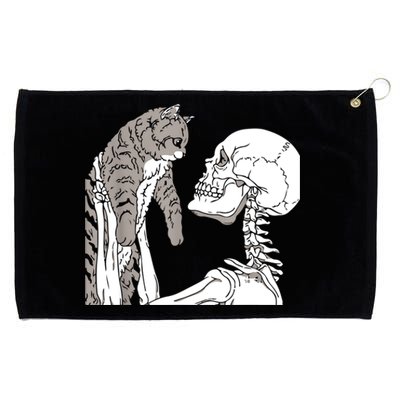 Skeleton Holding A Cat Shirt Lazy Halloween Costume Skull Grommeted Golf Towel