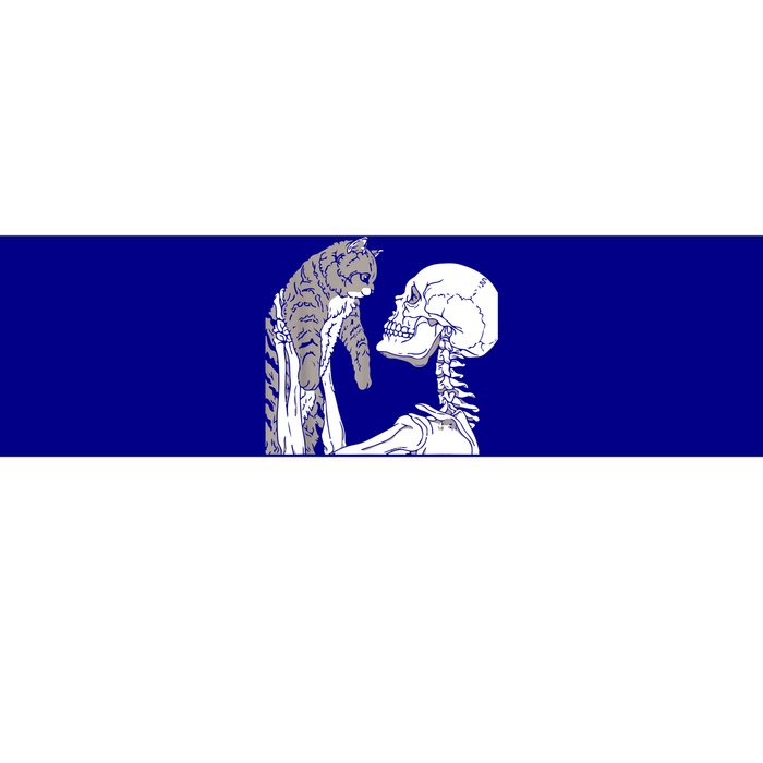 Skeleton Holding A Cat Shirt Lazy Halloween Costume Skull Bumper Sticker