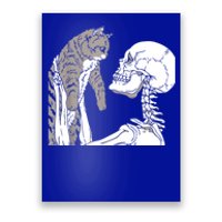 Skeleton Holding A Cat Shirt Lazy Halloween Costume Skull Poster