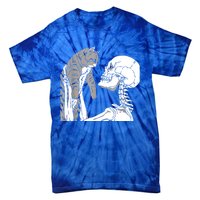 Skeleton Holding A Cat Shirt Lazy Halloween Costume Skull Tie-Dye T-Shirt