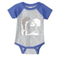 Skeleton Holding A Cat Shirt Lazy Halloween Costume Skull Infant Baby Jersey Bodysuit