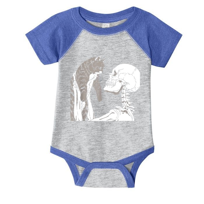 Skeleton Holding A Cat Shirt Lazy Halloween Costume Skull Infant Baby Jersey Bodysuit