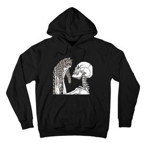 Skeleton Holding A Ca Lazy Halloween Costume Skull Hoodie