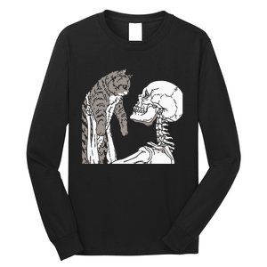 Skeleton Holding A Ca Lazy Halloween Costume Skull Long Sleeve Shirt