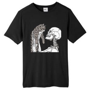 Skeleton Holding A Ca Lazy Halloween Costume Skull Tall Fusion ChromaSoft Performance T-Shirt