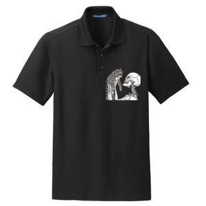 Skeleton Holding A Ca Lazy Halloween Costume Skull Dry Zone Grid Polo