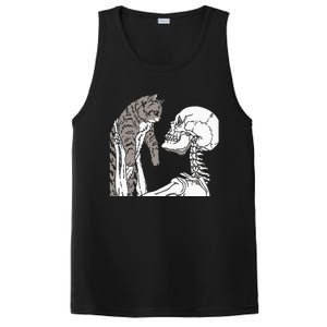 Skeleton Holding A Ca Lazy Halloween Costume Skull PosiCharge Competitor Tank