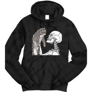 Skeleton Holding A Ca Lazy Halloween Costume Skull Tie Dye Hoodie