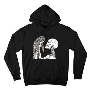 Skeleton Holding A Ca Lazy Halloween Costume Skull Tall Hoodie