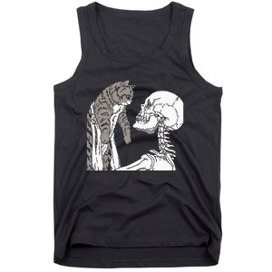 Skeleton Holding A Ca Lazy Halloween Costume Skull Tank Top