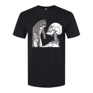 Skeleton Holding A Ca Lazy Halloween Costume Skull Softstyle CVC T-Shirt