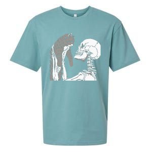 Skeleton Holding A Ca Lazy Halloween Costume Skull Sueded Cloud Jersey T-Shirt