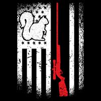Squirrel Hunter American Flag Varmint Squirrel Hunting Gift Drawstring Bag