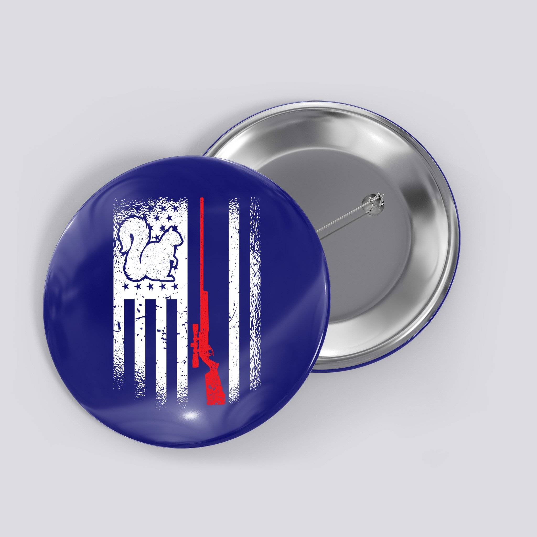 Squirrel Hunter American Flag Varmint Squirrel Hunting Gift Button