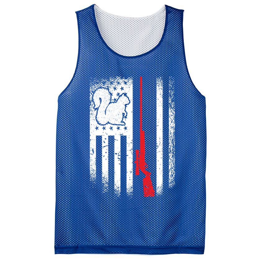 Squirrel Hunter American Flag Varmint Squirrel Hunting Gift Mesh Reversible Basketball Jersey Tank