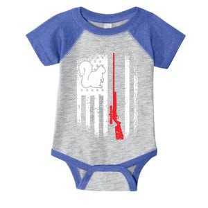 Squirrel Hunter American Flag Varmint Squirrel Hunting Gift Infant Baby Jersey Bodysuit