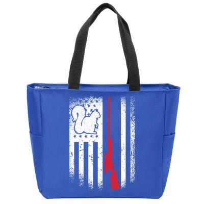 Squirrel Hunter American Flag Varmint Squirrel Hunting Gift Zip Tote Bag