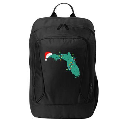 Santa Hat And Lights State Outline Christmas In Florida City Backpack