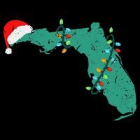 Santa Hat And Lights State Outline Christmas In Florida 16 in Basic Backpack