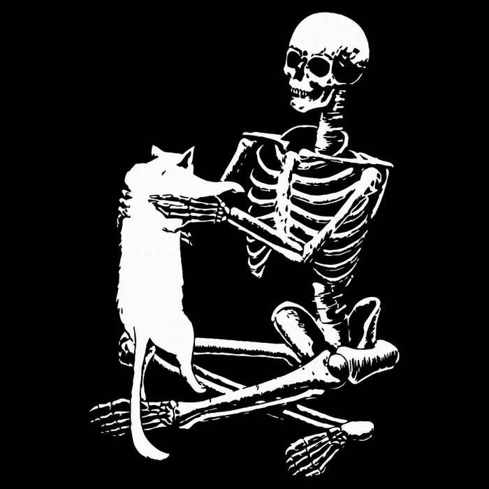 Skeleton Holding A Cat Lazy Halloween Mousepad